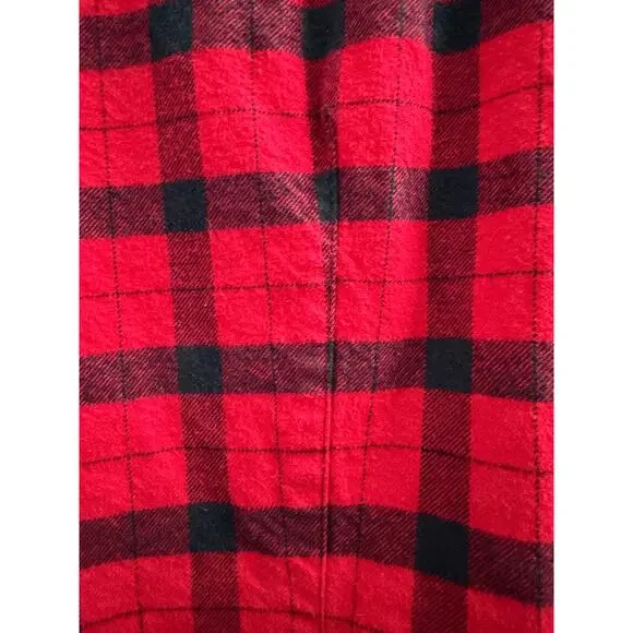 Filson Alaskan Guide Shirt Red Black Buffalo Check Brushed Cotton Shirt Medium